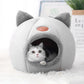 Comfortable bed for cat in winter